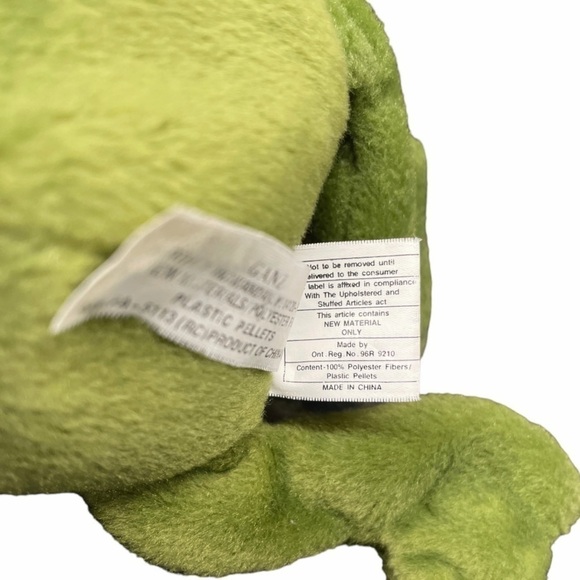 VINTAGE Ganz Franky Frog 9” Plush Stuffed Animal 1996 CH1604 Green Beanbag Soft - Picture 11 of 14